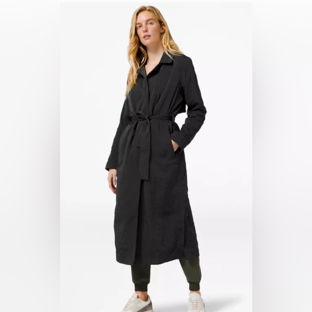 NEW Lululemon Always Effortless Trench Coat Jacket Black Size 8 NWT ORIG $228